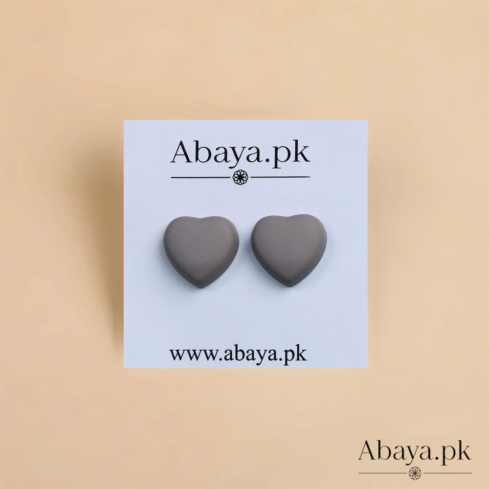 MATTE HEART - GREY MAGNET PINS