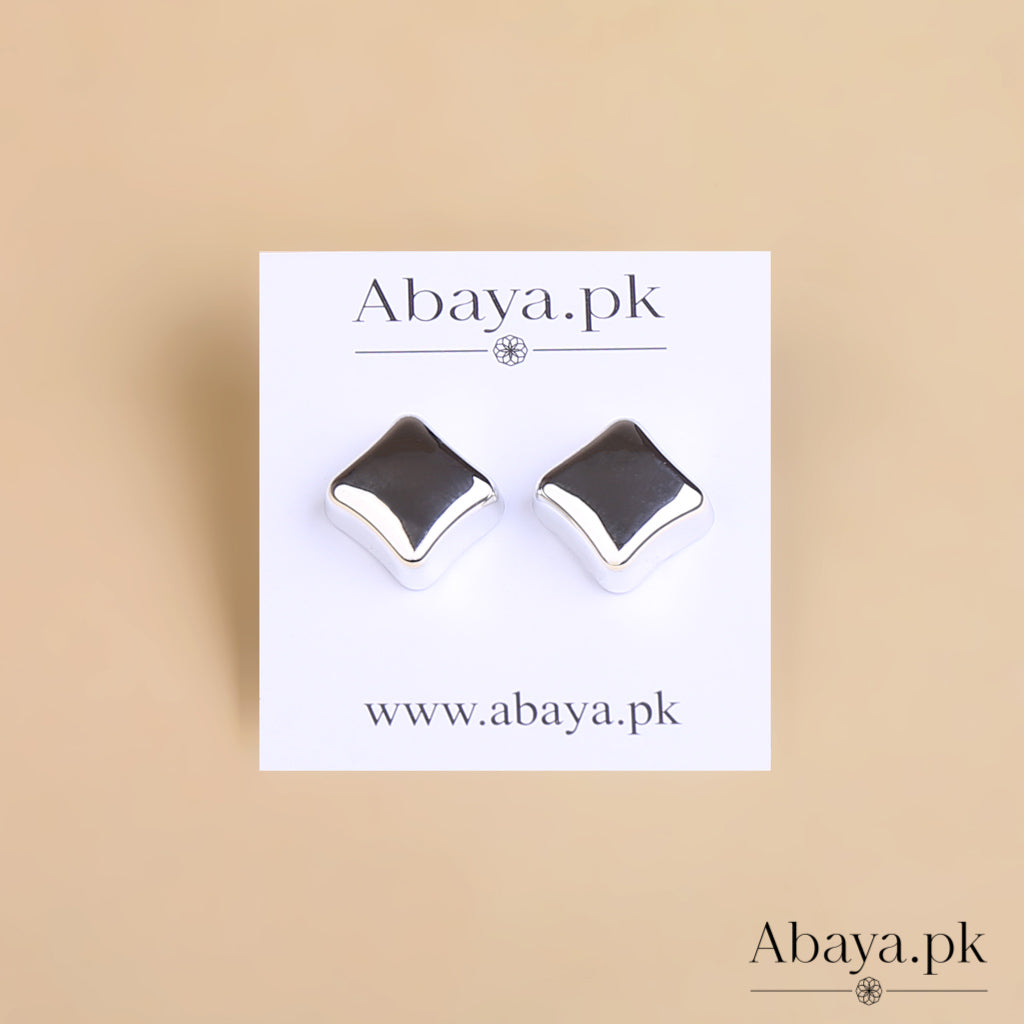 Gleaming Squares- Smokey Silver Magnet Pins