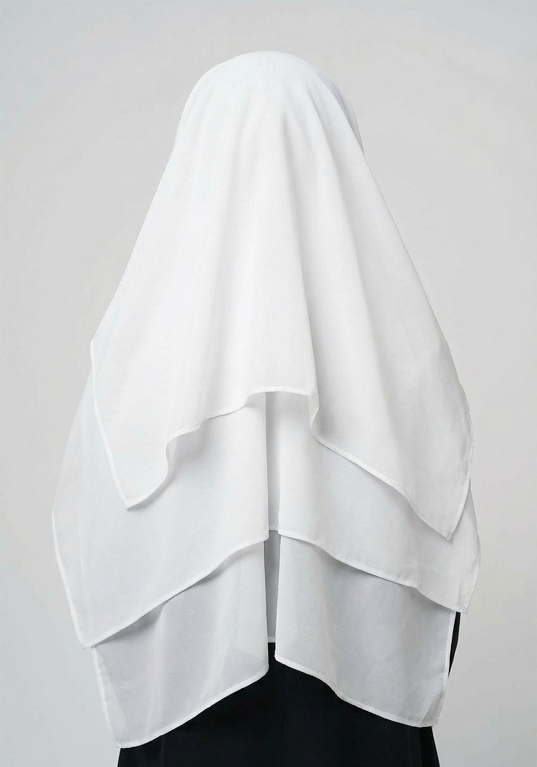 Three Layered Niqab - White