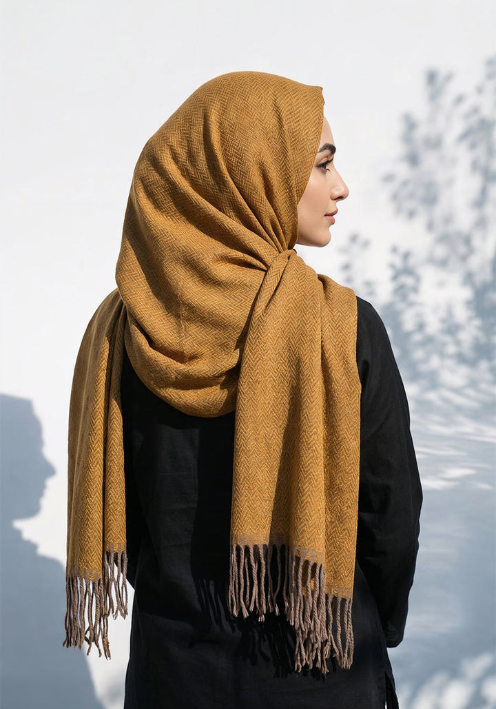 ZigZag Cashmere Hijab - Yellow