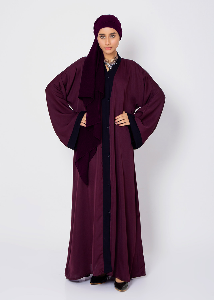 Pristine Plum Abaya