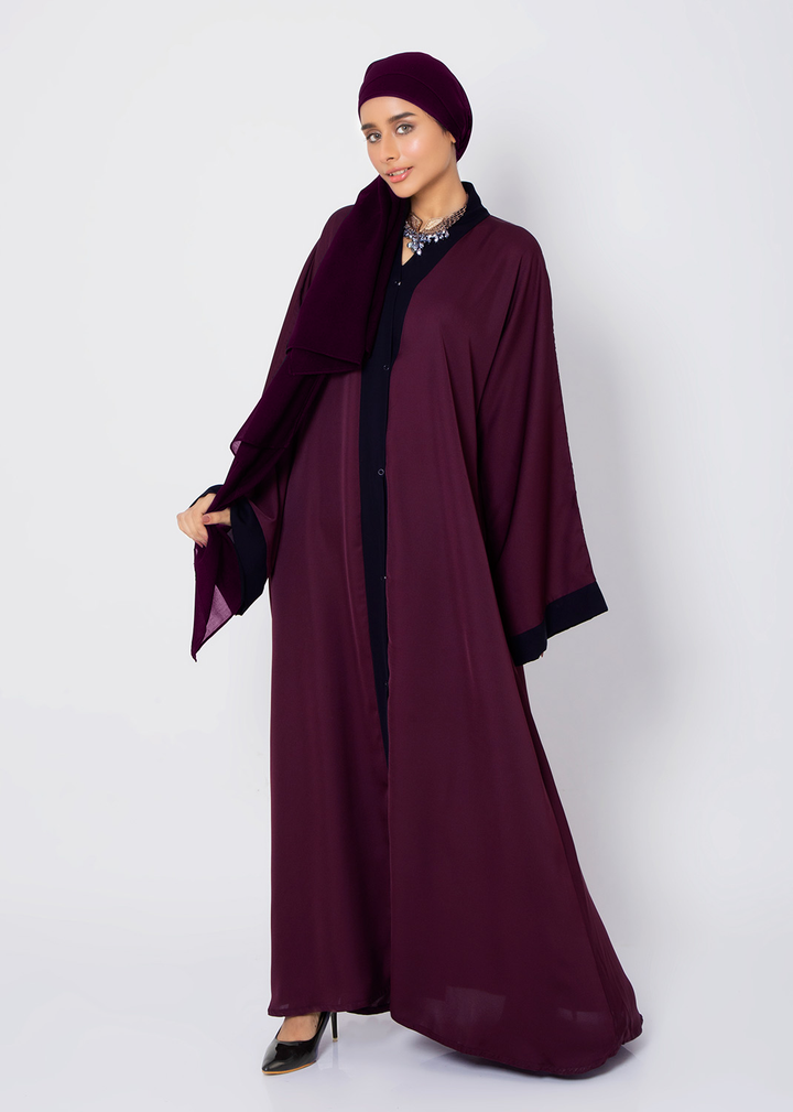 Pristine Plum Abaya
