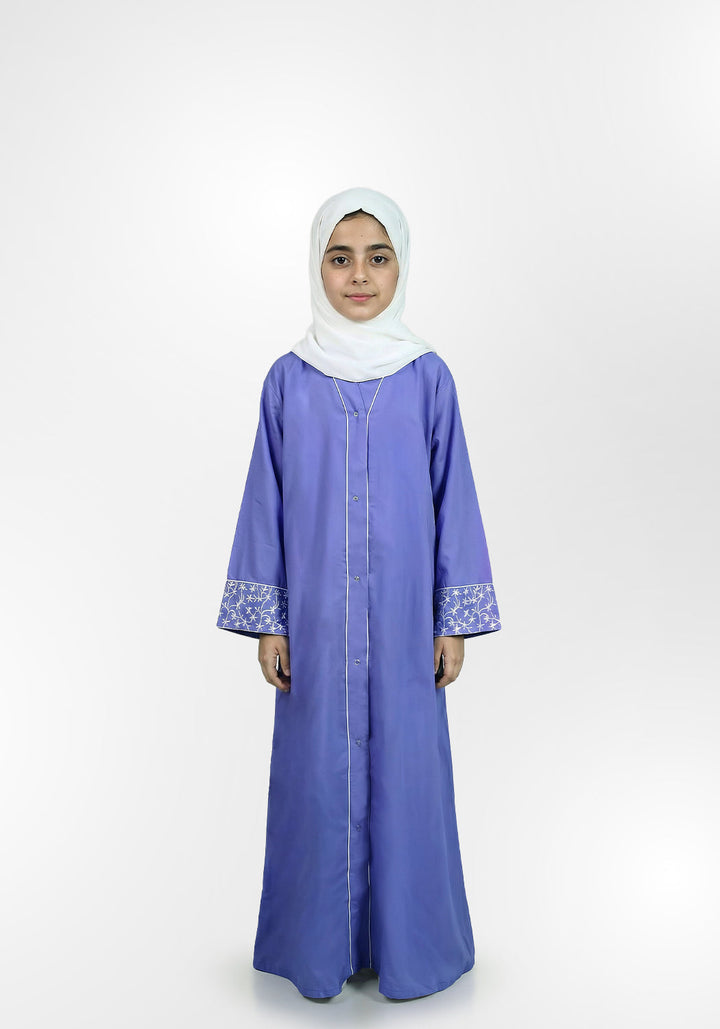 Ferozi Sleeves Embroidery Kids Abaya