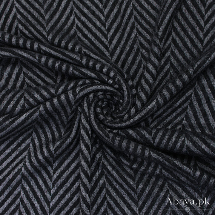 Zebra Woolen Hijab - Black