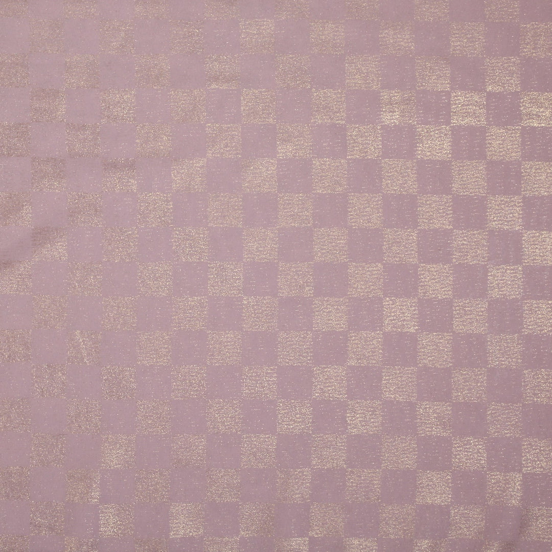 Chiffon Check Foil-Tea Pink