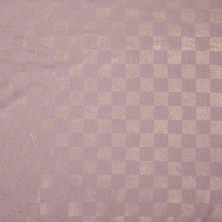 Chiffon Check Foil-Tea Pink