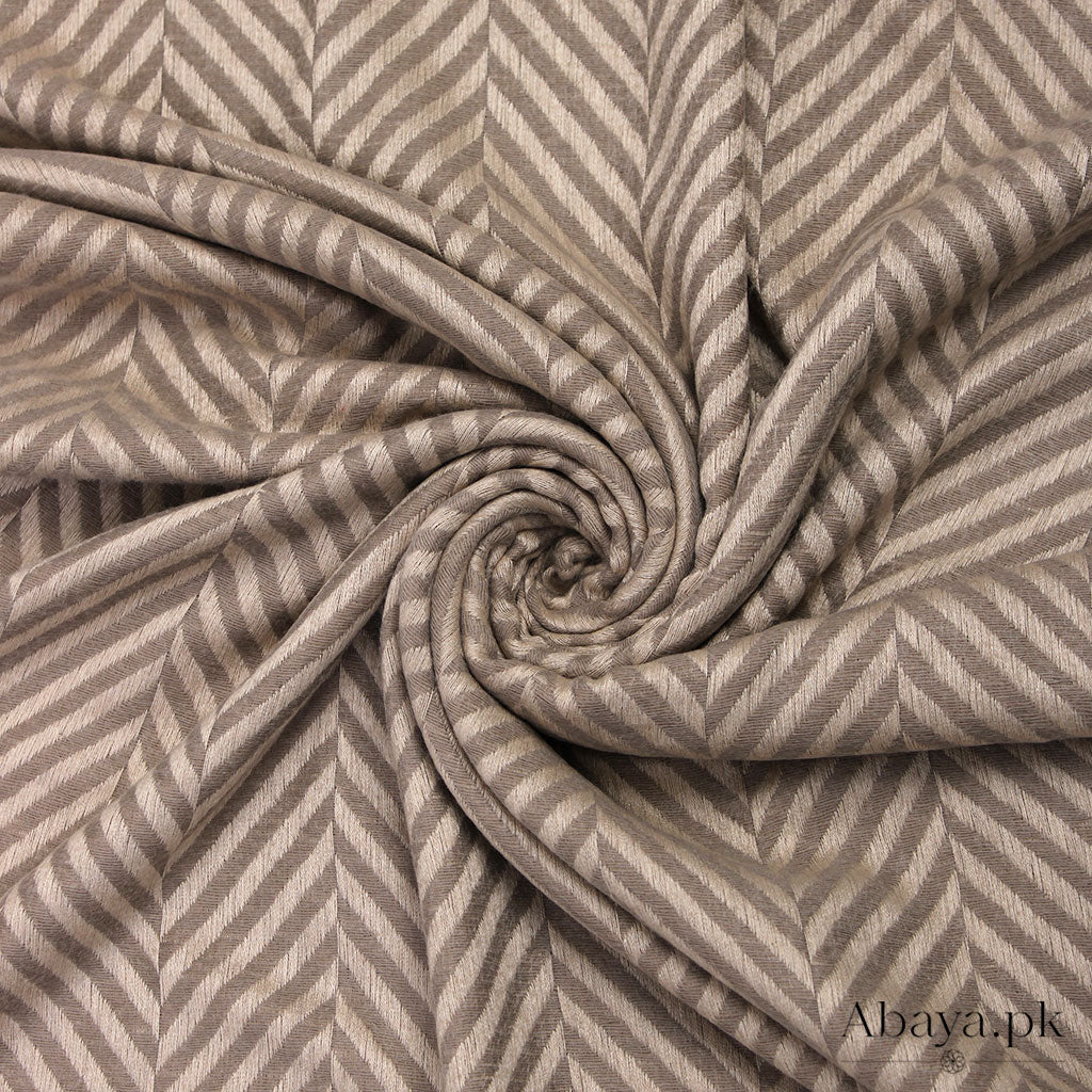 Zebra Woolen Hijab - Fawn