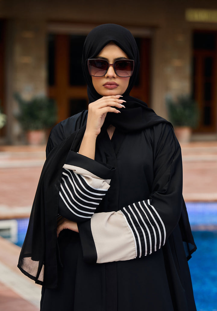 Black Stripes Abaya