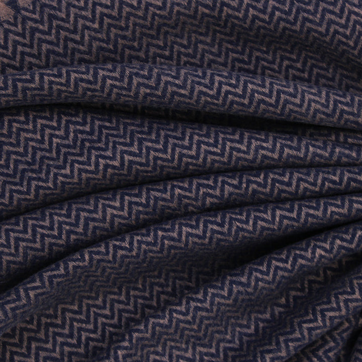 ZigZag Cashmere Hijab - Navy Blue