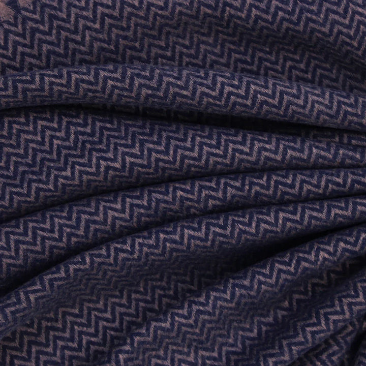 ZigZag Cashmere Hijab - Navy Blue