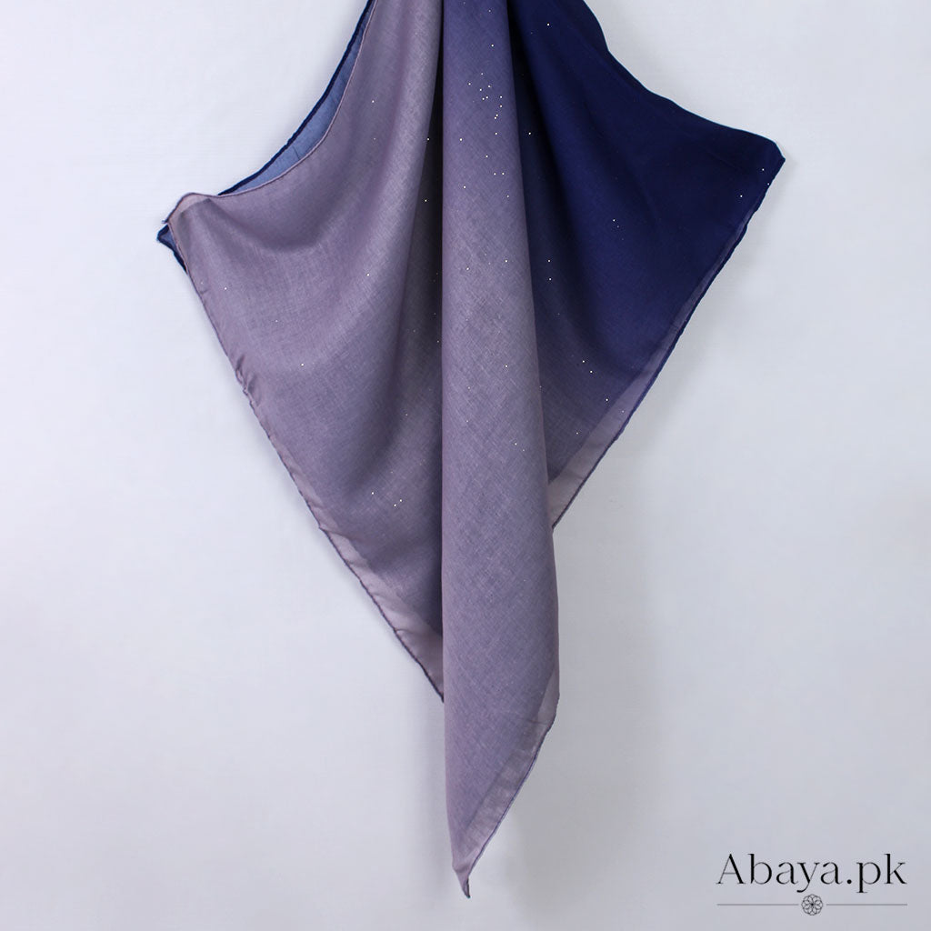 Ombre Lawn Hijab - (Blue and Lilac)