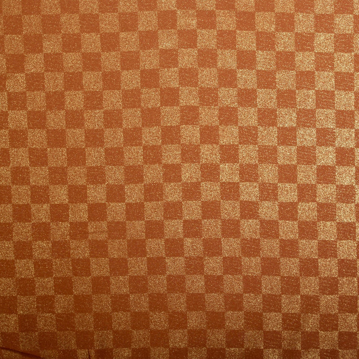 Chiffon Check Foil-Rust