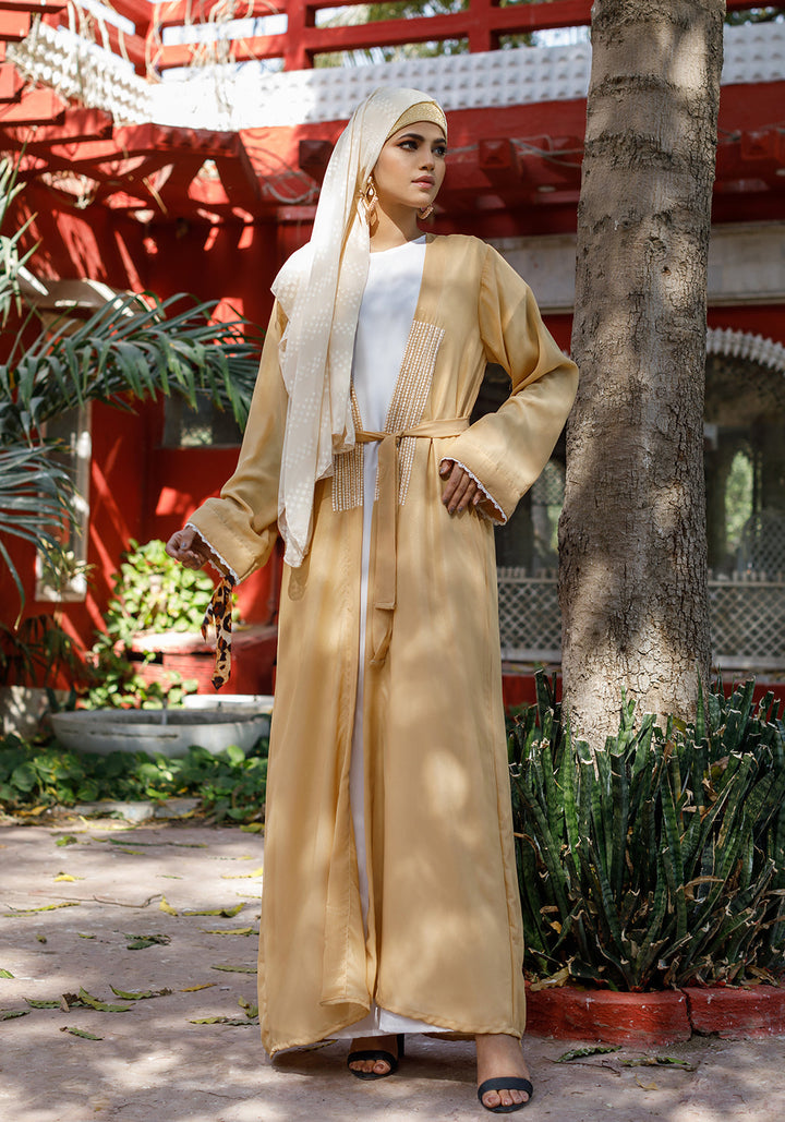 Caramel Front Open Abaya