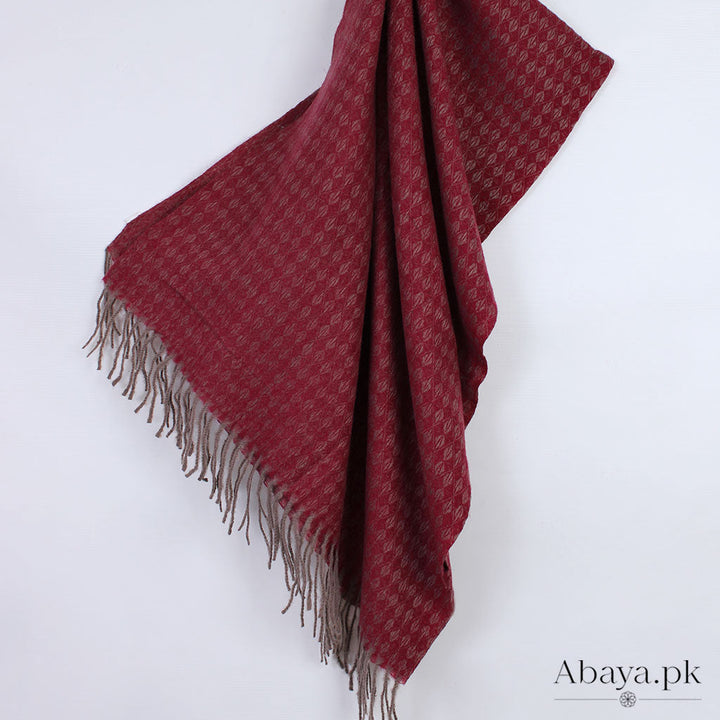 Flower Cashmere Hijab - Maroon
