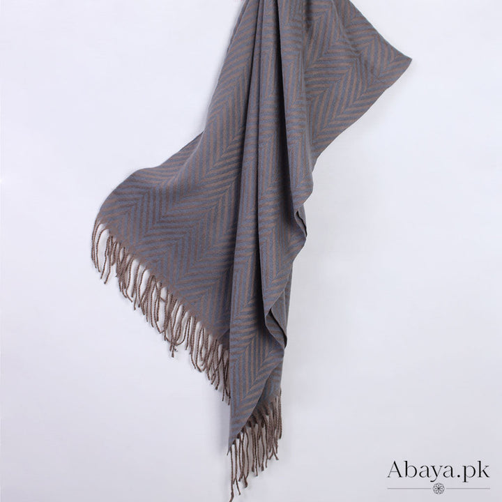 Zebra Woolen Hijab - Grey