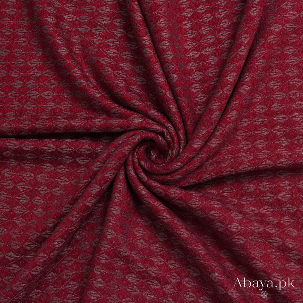 Flower Cashmere Hijab - Maroon