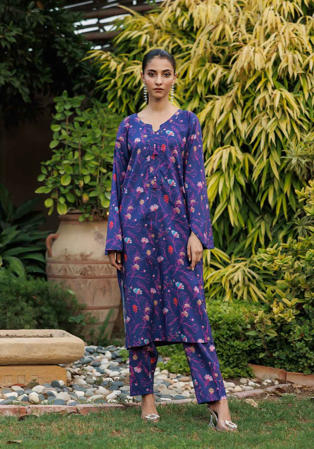 Eclipse Blossom -  2 PC Stitched Lawn Suit - Zarasi.pk