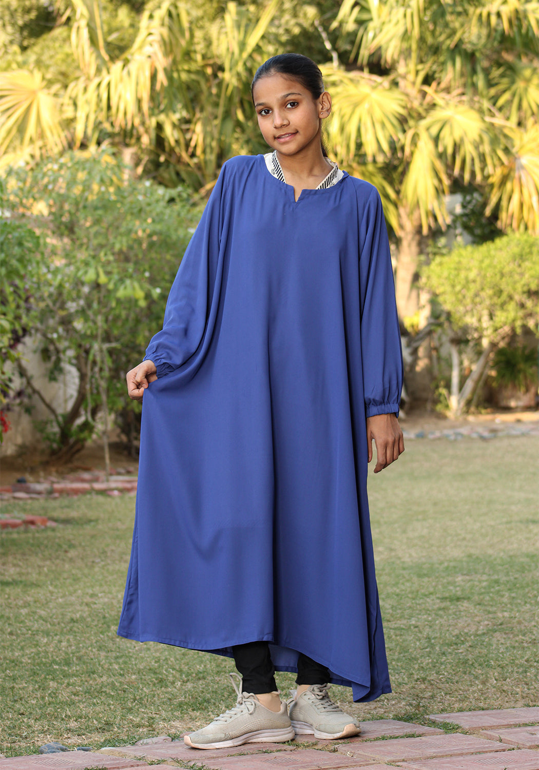 Kids Front Closed Blue Abaya