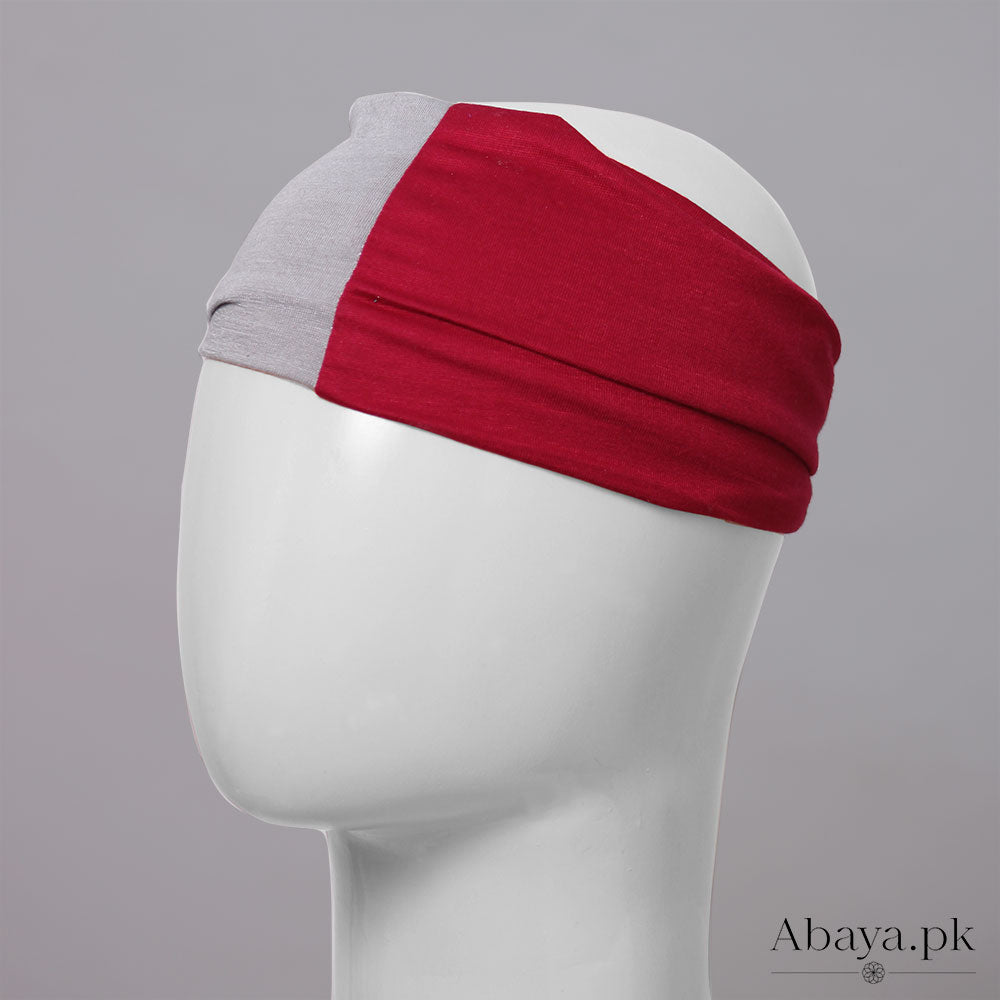 Maroon and Grey Tube Cap