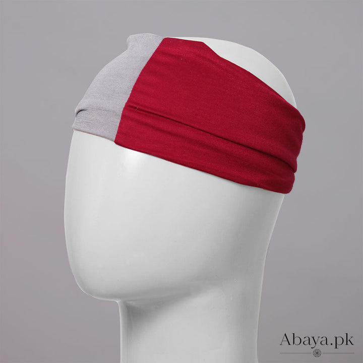 Maroon and Grey Tube Cap