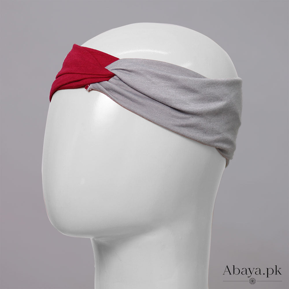 Maroon and Grey Tube Cap