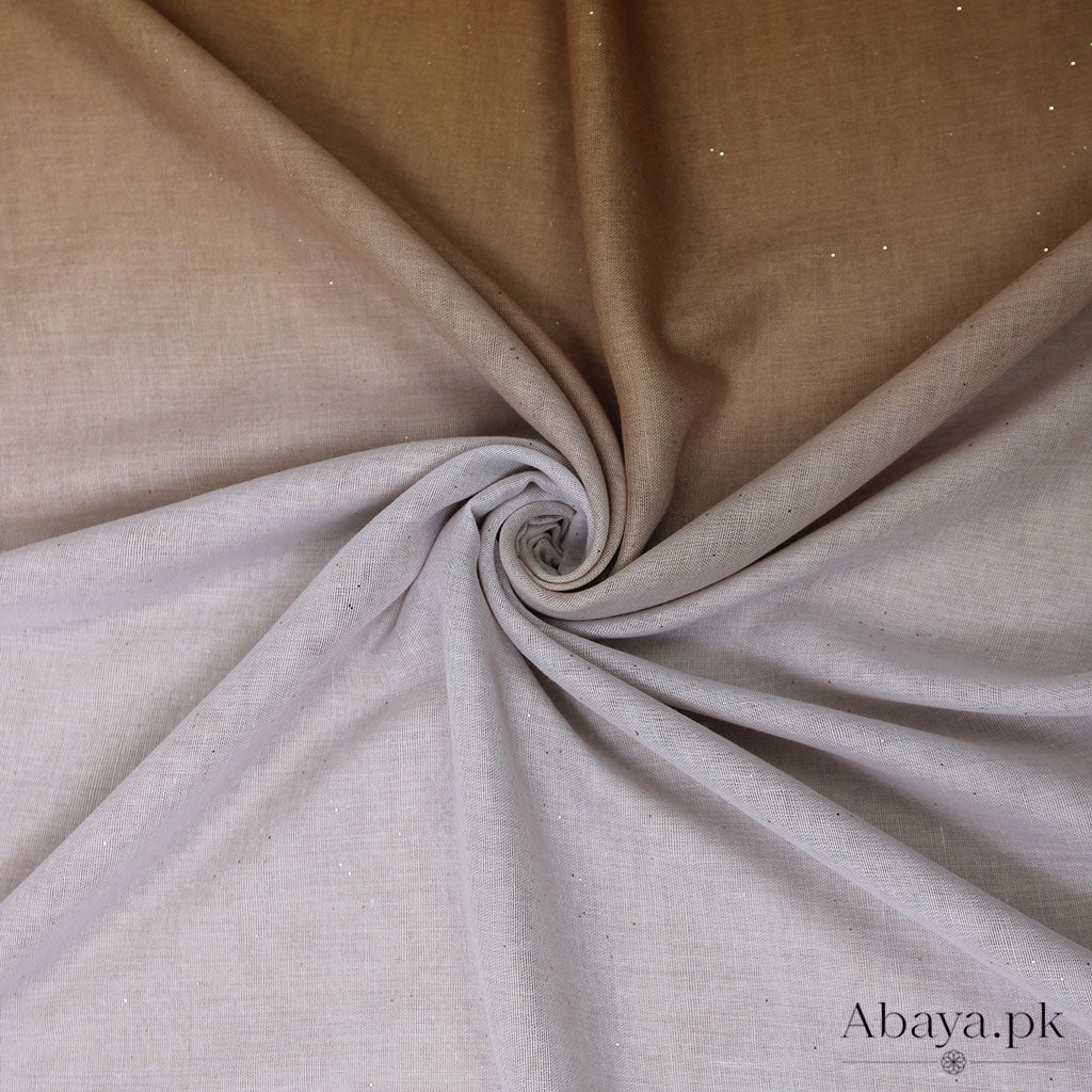 Ombre Lawn Hijab - (White and Mustard)