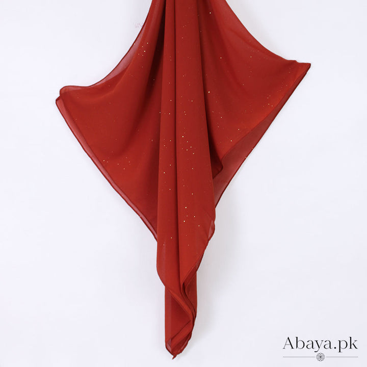 Gleam Chiffon Hijab - Rust