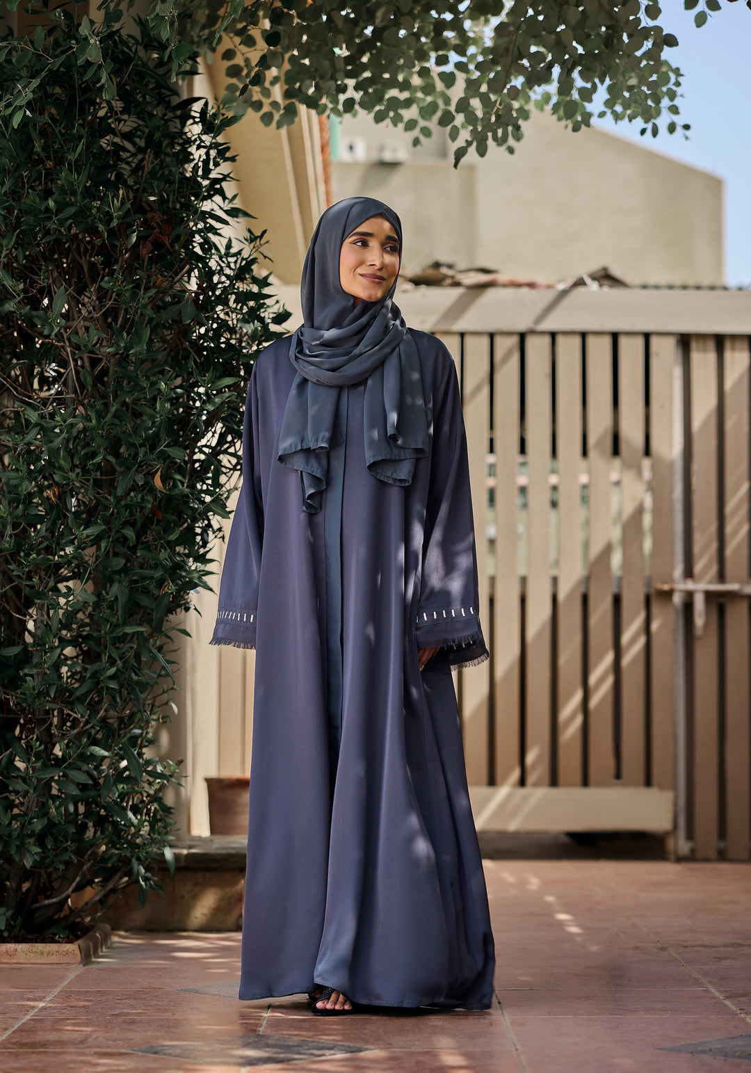 Grey Batek Abaya