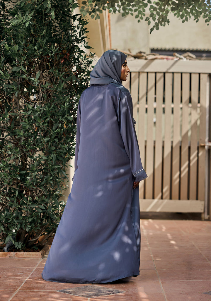 Grey Batek Abaya | Velora