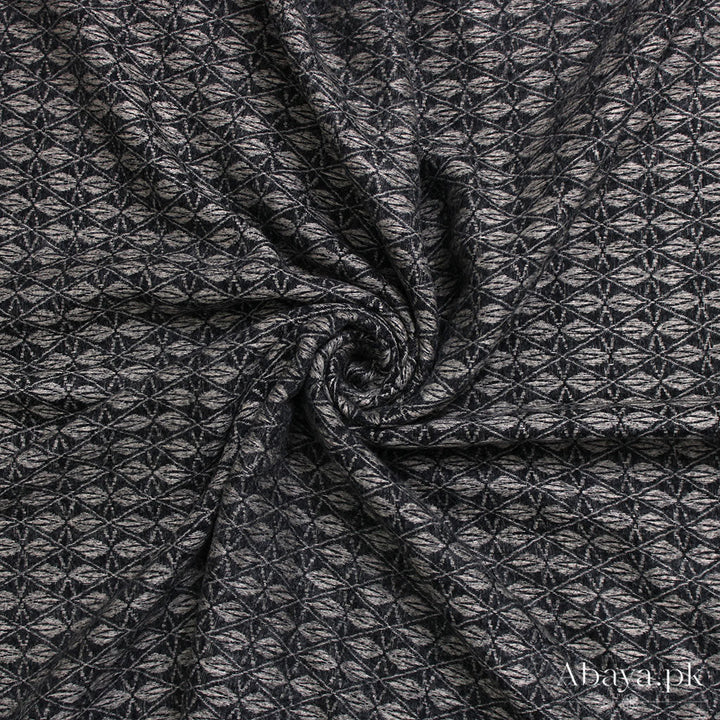 Flower Cashmere Hijab - Black-Fawn