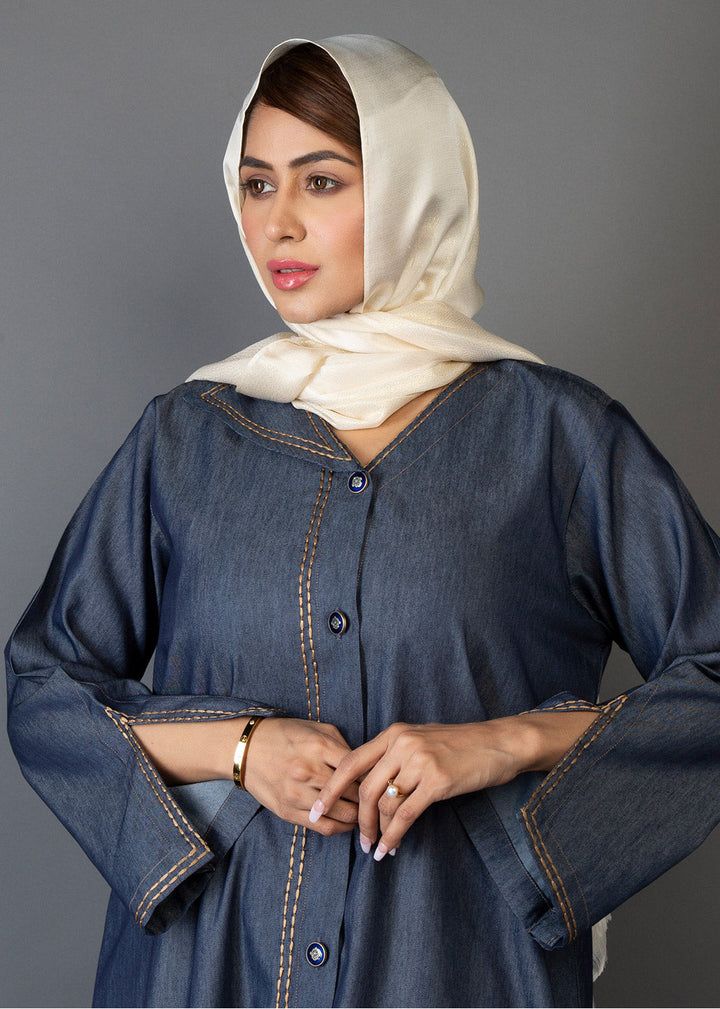 Denim Elegance Abaya
