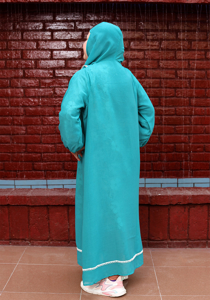 Aqua Green Hoodie Abaya