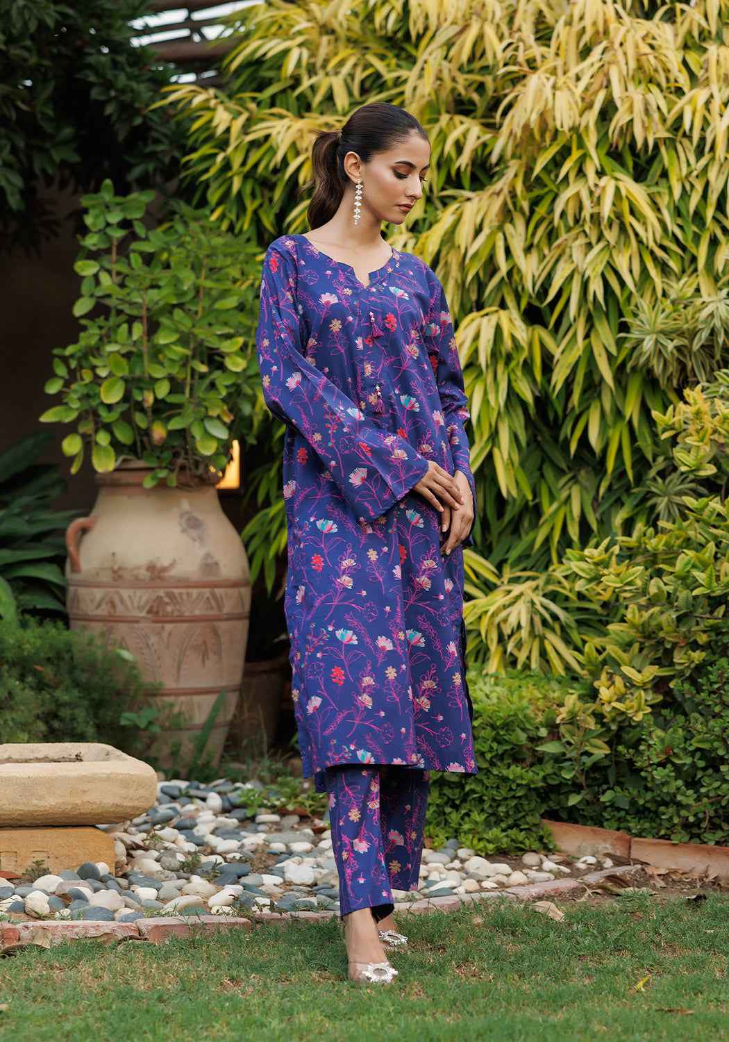 Eclipse Blossom -  2 PC Stitched Lawn Suit - Zarasi.pk