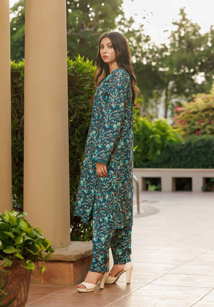 Midnight Aztec -  2 PC Stitched Lawn Suit - Zarasi.pk