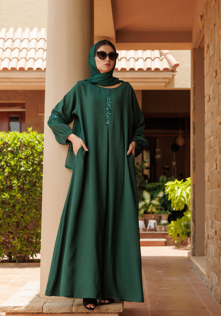 Moonlight Green Abaya