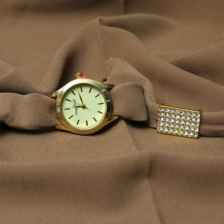 Chiffon Watch Braclet Hijab-Brown