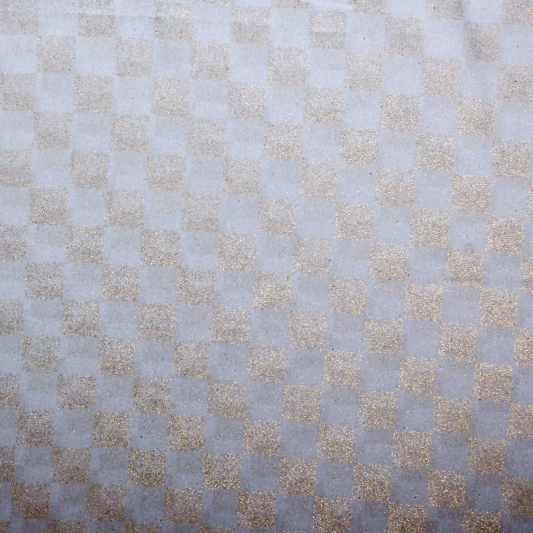 Chiffon Check Foil-White