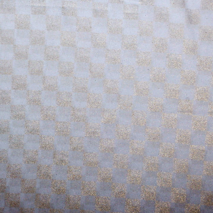 Chiffon Check Foil-White