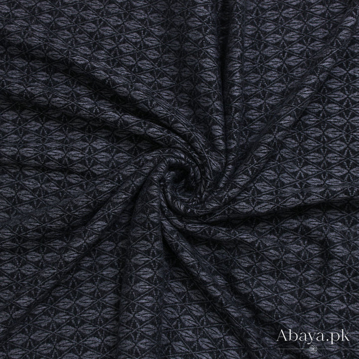 Flower Cashmere Hijab - Black-Grey