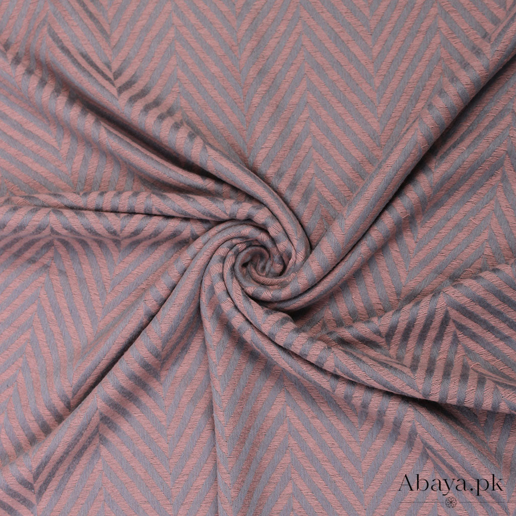 Zebra Woolen Hijab - Tea Pink