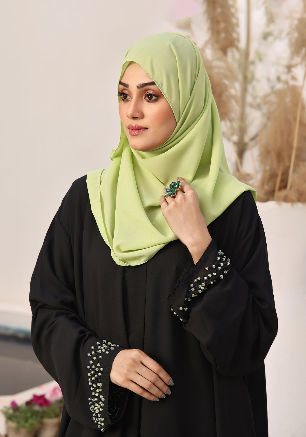 Onyx Black Jewel Abaya