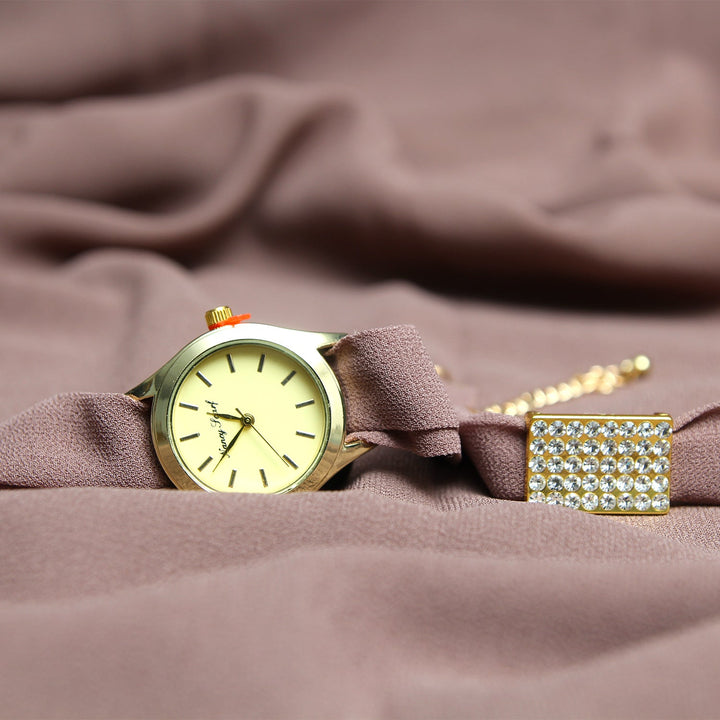 Chiffon Watch Braclet Hijab-Beige