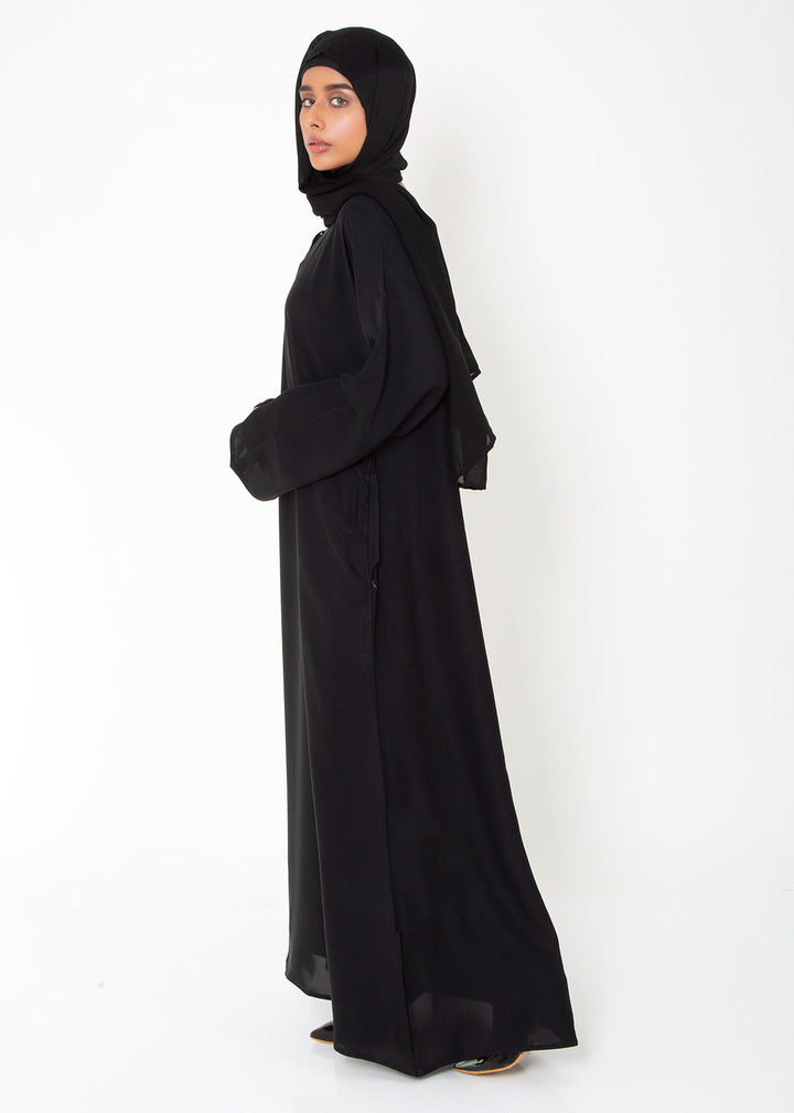 Black Basic Front-Closed Abaya