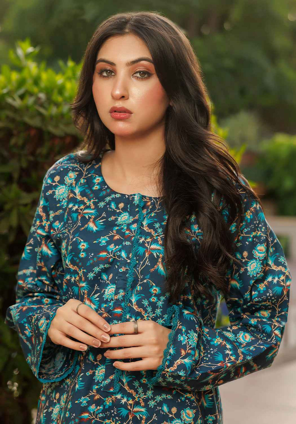 Midnight Aztec -  2 PC Stitched Lawn Suit - Zarasi.pk