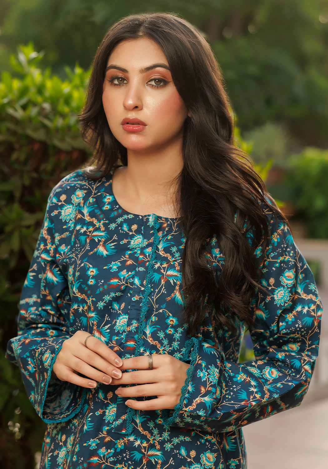 Midnight Aztec -  2 PC Stitched Lawn Suit - Zarasi.pk