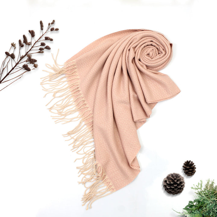 ZigZag Cashmere Hijab - Peach