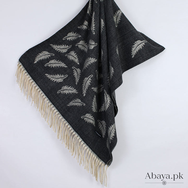 Leaf Cashmere Hijab - Black