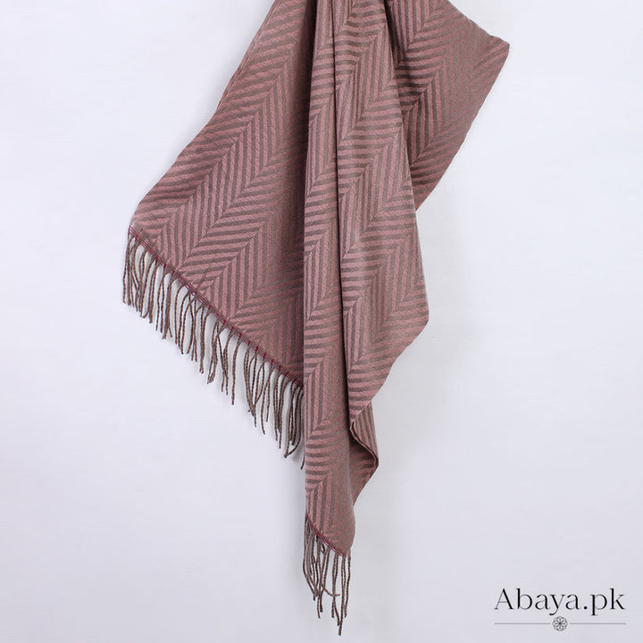 Zebra Woolen Hijab - Peach
