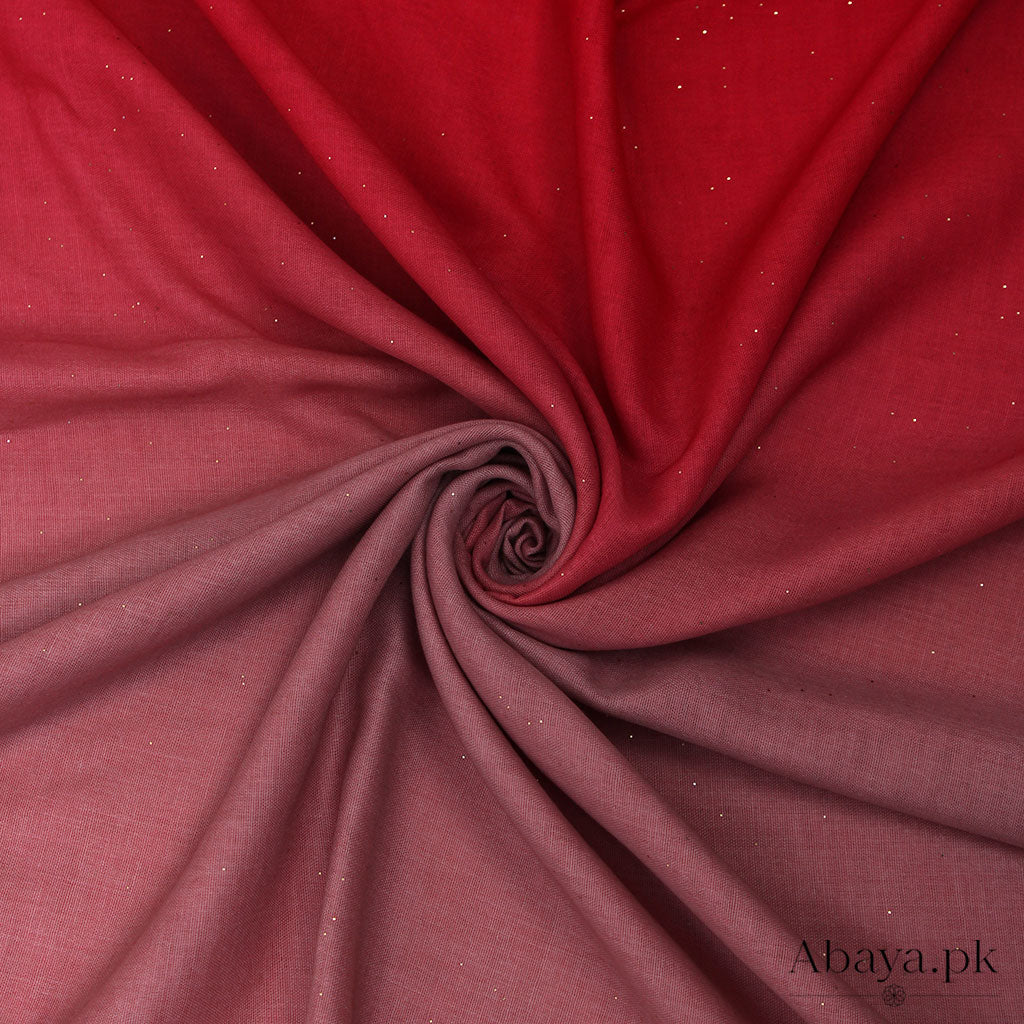 Ombre Lawn Hijab -(Peach and Red)