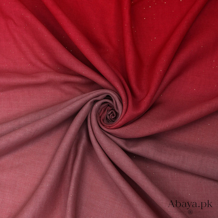 Ombre Lawn Hijab -(Peach and Red)